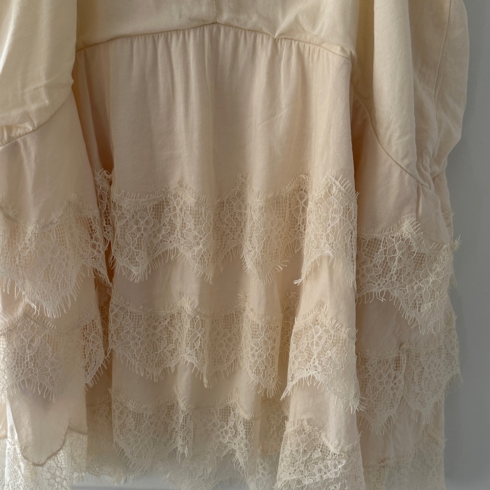 Reformation Cleodora Cream Lace-Trim Mini dress - Picture 8 of 9